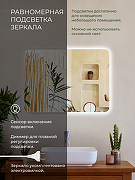Зеркало Дабл-Ю Бангкок Классик 80х60 BNK80X60K с подсветкой прямоугольное, c сенсорным выключателем, диммером