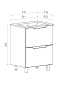 Тумба под раковину Runo Lina 60 00-00004641 цвет Белый-2