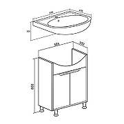 Тумба под раковину Runo Эконова 60 00-00004657 цвет Белый-5
