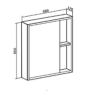 Зеркальный шкаф Runo Эко 60 00-00004678 цвет Какао-3