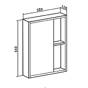 Зеркальный шкаф Runo Эко 52 00-00004677 цвет Какао-3