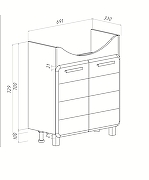 Тумба под раковину Runo Эрика 75 00-00004914 цвет Белый-4