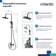 Душевая система Milardo Rora RORGM4FM06 цвет Графит матовый-9