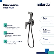 Гигиенический душ со смесителем Milardo Rora RORGMR0M08 цвет Графит матовый-8
