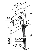 Смеситель для раковины Milardo Rora RORGM00M01 цвет Графит матовый-10