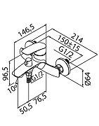 Смеситель для ванны Milardo Rora RORGM00M02 цвет Графит матовый-9