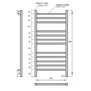Электрический полотенцесушитель Reflexion Сонора 100х50 RXT0510050BL цвет Черный матовый-2