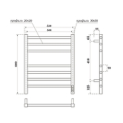 Электрический полотенцесушитель Reflexion Сонора 60х50 RXT056050GF цвет Графит металлик-4