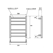 Электрический полотенцесушитель Reflexion Мохаве 60х50 RXT066050BL цвет Черный матовый-1