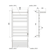Электрический полотенцесушитель Reflexion Мохаве плюс 80х50 RXT078050BL с полкой цвет Черный матовый-3