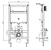 Инсталляция Arrow AHY1051 для унитаза без клавиши смыва-2