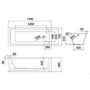 Акриловая ванна Azario Claris 170х70 AZ-1004 цвет Белый-6