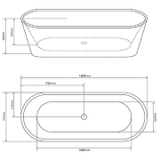 Акриловая ванна Loranto 160х75 CS-10-160 цвет Белый-2