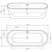 Акриловая ванна Loranto 170х75 CS-11-170 цвет Белый-9