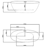 Акриловая ванна Loranto 170х82 CS-14-170 цвет Белый-2