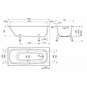 Стальная ванна ВИЗ Rianto 150х70 RV-150 цвет Белый-2