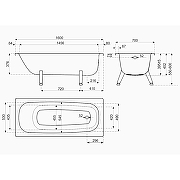 Стальная ванна ВИЗ Rianto 160х70 RV-160 цвет Белый-2