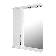 Зеркало со шкафом Loranto Стиль 60 L CS00024779 цвет Белый глянцевый