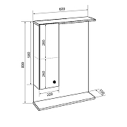 Зеркало со шкафом Loranto Моника 60 L CS00047789 цвет Белый-5