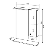 Зеркало со шкафом Loranto Моника 60 R CS00047790 цвет Белый-5