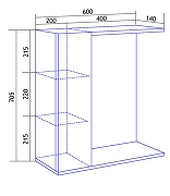 Зеркало со шкафом Loranto Дина 60 L CS00049717 цвет Белый-4