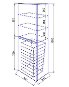 Шкаф пенал Loranto Арфа 40 R CS00052138 подвесной с бельевой корзиной цвет Белый-2