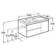 Тумба под раковину Roca Domi 100 L A857477806 подвесная цвет Белый глянец-11