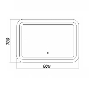 Зеркало Loranto Стиль 80 CS00058605 с подсветкой с сенсорным выключателем-2