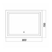 Зеркало Loranto Стиль 80 CS00058007 с подсветкой с сенсорным выключателем-2