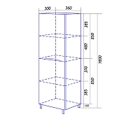 Шкаф пенал Loranto Santorini 36 R CS00086965 цвет Белый глянцевый-5