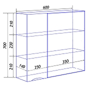 Зеркало со шкафом Loranto Santorini 60 L CS00086967 цвет Белый глянцевый-6
