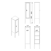 Шкаф пенал Azario Rio 46 R CS00096947 цвет Серый матовый-1