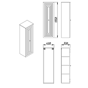 Шкаф пенал Azario Laura 40 R CS00096956 подвесной цвет Белый глянцевый-4
