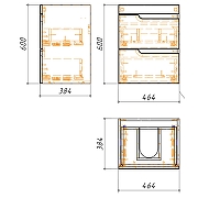 Тумба с раковиной Azario Kantri 50 CS00097246 подвесная цвет Белый глянец-7