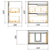 Тумба с раковиной Azario Kantri 60 CS00097248 подвесная цвет Белый глянец-7
