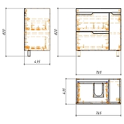 Тумба с раковиной Azario Kantri 80 CS00097254 цвет Белый глянец-7