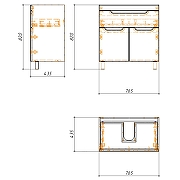 Тумба с раковиной Azario Kantri 80 CS00097256 цвет Белый глянец-7