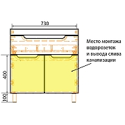 Тумба с раковиной Azario Kantri 80 CS00097256 цвет Белый глянец-8