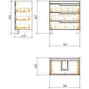 Тумба с раковиной Azario Kantri 80 CS00097257 цвет Белый глянец-7