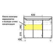 Тумба с раковиной Azario Kantri 100 CS00097260 цвет Белый глянец-8