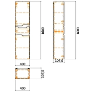 Шкаф пенал Azario Kantri 40 L CS00097264 подвесной цвет Белый глянец-4