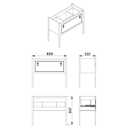 Тумба с раковиной Azario Rio 85 CS00104012 цвет Серый матовый-1