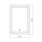 Зеркало Azario Мальта 55 LED-00002625 с подсветкой с сенсорным выключателем, с подогревом и часами-4