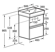 Тумба с раковиной Roca Oleta 50 ZRU9307628 подвесная цвет Капучино-3