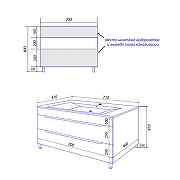 Тумба с раковиной Loranto Florena 70 CS00086991 цвет Светлый бетон-13