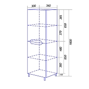 Шкаф пенал Loranto Florena 36 R CS00087006 цвет Светлый бетон-6