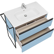 Тумба под раковину Roca Domi 80 ZRU9307871 подвесная цвет Небесный синий матовый-6