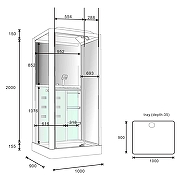 Душевая кабина Loranto Selak 100х90 L CS00054486 с гидромассажем-2