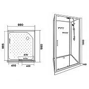 Душевая кабина Loranto 98х98 R CS-3010TM/W-100R без гидромассажа-2