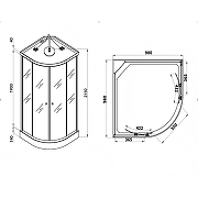 Душевая кабина Loranto 98х98 CS-981TM/W-100 без гидромассажа-2
